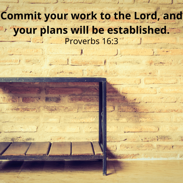 Commit your work to the Lord, and your plans will be established.